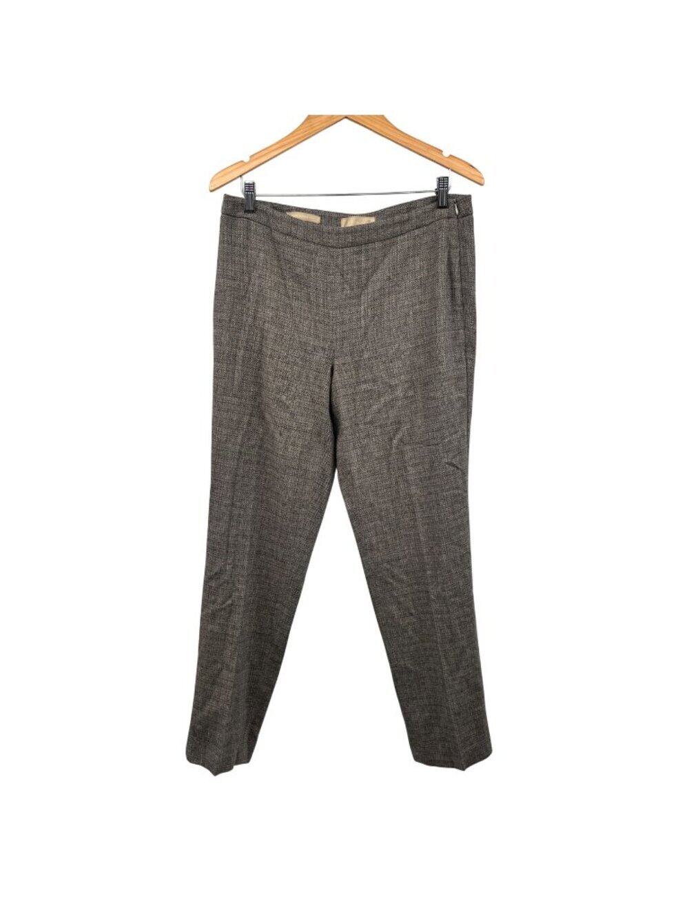 Talbots Womens Woven Dress Pants Straight Leg Stone/Multi Size 9 Zip